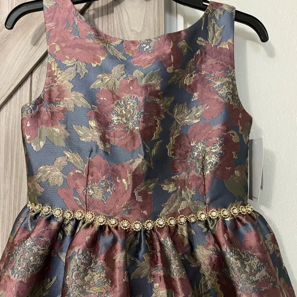 NWT Belle Bagley Mishka 16 floral jacquard dress